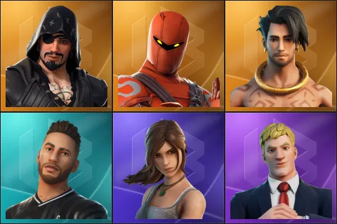 Blackheart, Hybrid, Raz, Neymar Jr, Lara Croft, Agent Jones