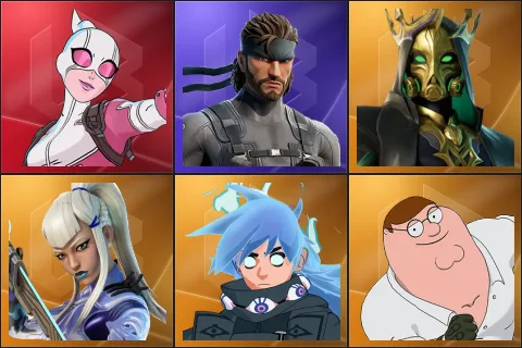 Gwenpool, Solid Snake, Hades, Mizuki, Nezumi, Peter Griffin
