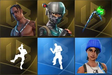 Travis Scott, Elite Agent, Merry Mint Axe, Take The L, Laugh It Up, Blue Team Leader