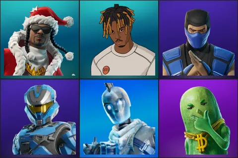 Santa Dogg, Slayer Juice WRLD, Sub-Zero (MK3), UNSC Spartan, Glacial Dummy, Big Dill