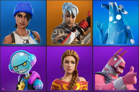 Blue Team Leader, Ronin, Polar Peely, Gumbo, Haven, Lt. John Llama
