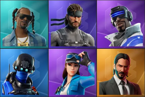 Snoop Dogg, Solid Snake, Blue Striker, Carbon Commando, Cloud Striker, John Wick