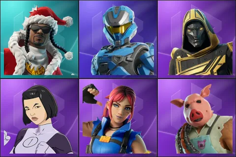 Santa Dogg, UNSC Spartan, Blitz Knight, Dupli-Kate, Explorer Emilie, Pig the Butcher