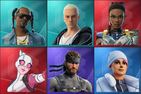 Snoop Dogg, Slim Shady, Shuri, Gwenpool, Solid Snake, Blizzard Bomber