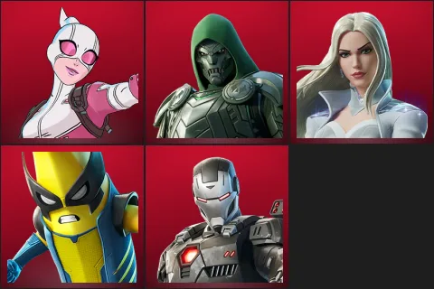 Gwenpool, Doom, Emma Frost, Peelverine, War Machine