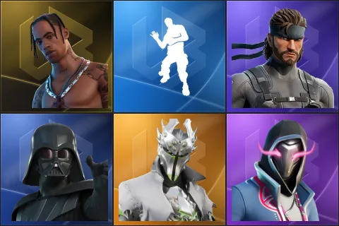 Travis Scott, Laugh It Up, Solid Snake, Darth Vader, Rogue Spider Knight, Xander