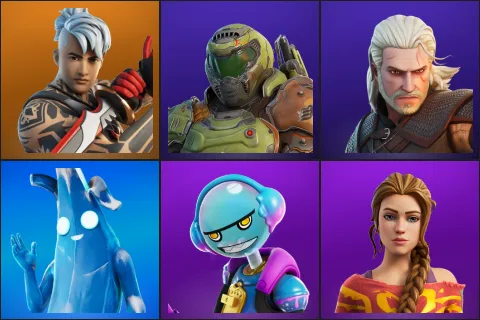 Ronin, Doom Slayer, Geralt of Rivia, Polar Peely, Gumbo, Haven