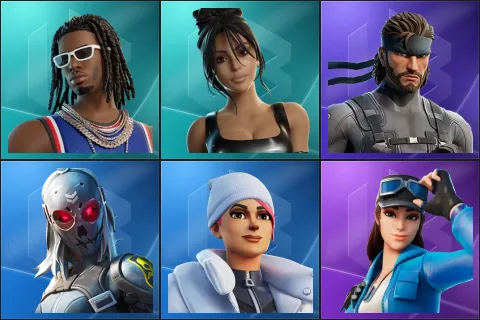 Playboi Carti, Iconic Kim Kardashian, Solid Snake, Zadie, Blizzard Bomber, Cloud Striker