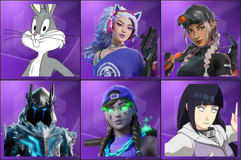 Bugs Bunny, Dasha, Elite Jules, Exalted Ice King, Fresh Aura, Hinata Hyuga