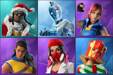 Santa Dogg, Glacial Dummy, Explorer Emilie, Trailblazer Tai, Yulejacket, Holiday Boxy