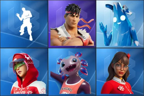Laugh It Up, Ryu, Polar Peely, Arctic Adeline, Axo, Krisabelle
