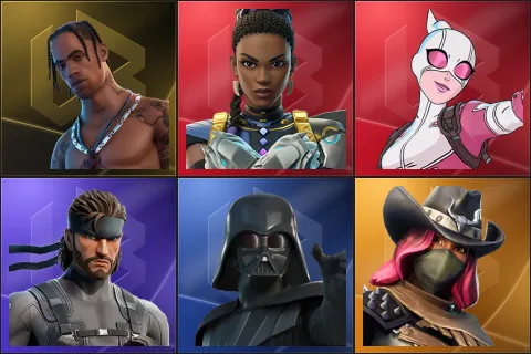 Travis Scott, Shuri, Gwenpool, Solid Snake, Darth Vader, Calamity
