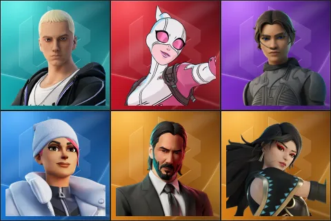 Slim Shady, Gwenpool, Chani, Blizzard Bomber, John Wick, Era