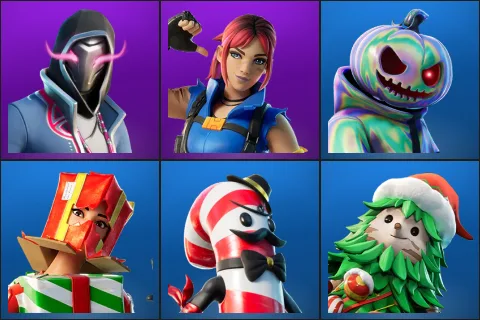 Xander, Explorer Emilie, Chrome Punk, Holiday Boxy, Mr. Dappermint, Winterfest Bushranger