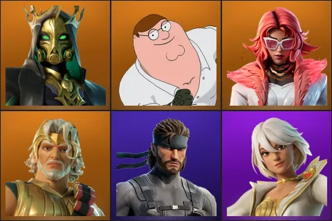 Hades, Peter Griffin, Valeria, Zeus, Solid Snake, Aphrodite