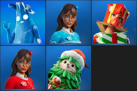 Polar Peely, Blizzabelle, Holiday Boxy, Krisabelle, Winterfest Bushranger
