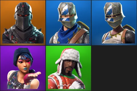 Black Knight, Blue Squire, Royale Knight, Sparkle Specialist, Yuletide Ranger
