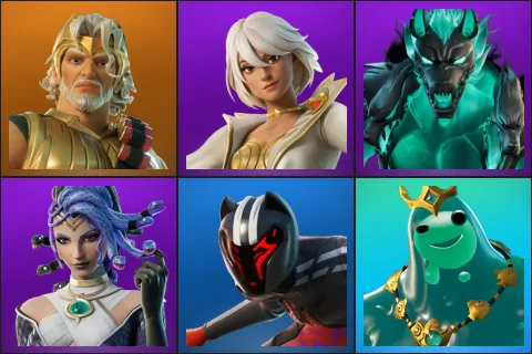 Zeus, Aphrodite, Cerberus, Medusa, Panther, Poseidon