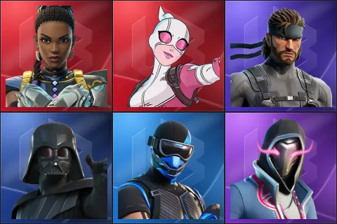 Shuri, Gwenpool, Solid Snake, Darth Vader, Fixer, Xander