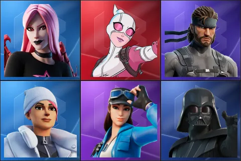 Haze, Gwenpool, Solid Snake, Blizzard Bomber, Cloud Striker, Darth Vader