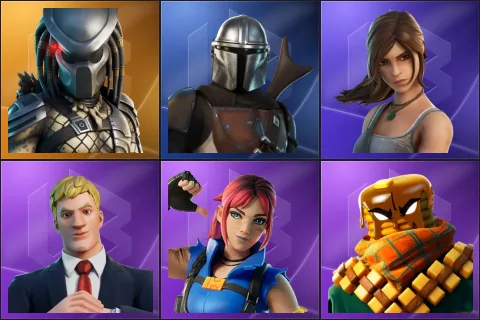Predator, Mandalorian, Lara Croft, Agent Jones, Explorer Emilie, Mancake