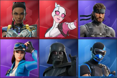 Shuri, Gwenpool, Solid Snake, Cloud Striker, Darth Vader, Fixer