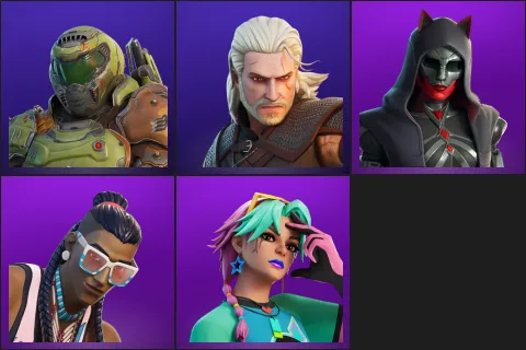 Doom Slayer, Geralt of Rivia, Felina, Massai, Selene