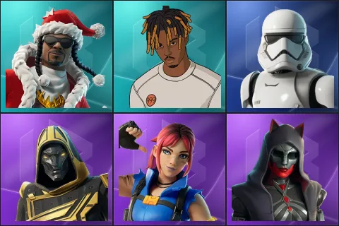 Santa Dogg, Slayer Juice WRLD, First Order Stormtrooper, Blitz Knight, Explorer Emilie, Felina