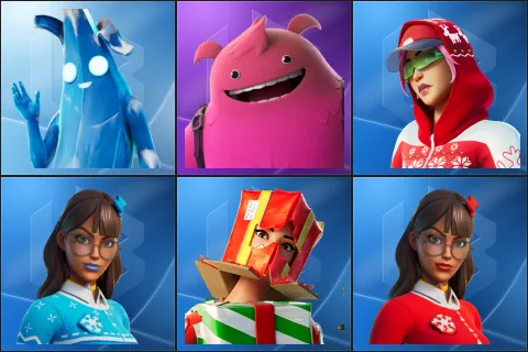 Polar Peely, Yeddy, Arctic Adeline, Blizzabelle, Holiday Boxy, Krisabelle