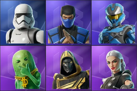 First Order Stormtrooper, Sub-Zero (MK3), UNSC Spartan, Big Dill, Blitz Knight, Cassidy Quinn