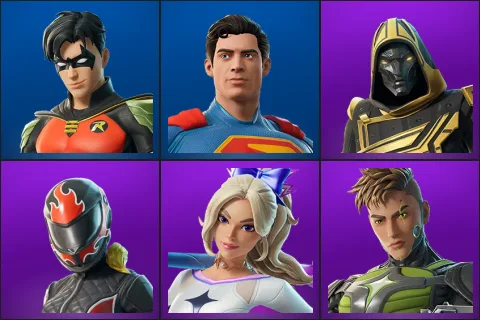 Robin, Superman, Blitz Knight, Burnoff, Haylee Skye, Killswitch