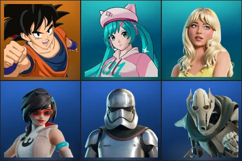 Son Goku, Neko Hatsune Miku, Sabrina Carpenter, Apprentice Evie, Captain Phasma, General Grievous
