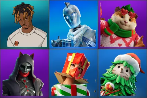 Slayer Juice WRLD, Glacial Dummy, Cheeks, Felina, Holiday Boxy, Winterfest Bushranger