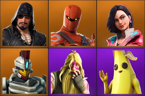 Blackheart, Hybrid, Rox, Sentinel, Bunker Jonesy, Peely