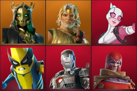 Hades, Zeus, Gwenpool, Peelverine, War Machine, Wastelander Magneto