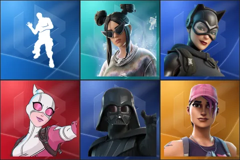 Laugh It Up, Platinum Billie Eilish, Catwoman Zero, Gwenpool, Darth Vader, Rose Team Leader