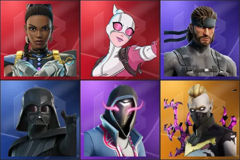 Shuri, Gwenpool, Solid Snake, Darth Vader, Xander, Driftwalker