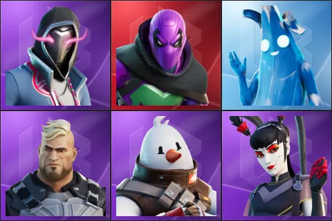 Xander, Prowler, Polar Peely, Gunnar, Snowmando, Tsuki 2.0