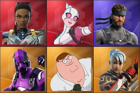Shuri, Gwenpool, Solid Snake, Dark Vertex, Peter Griffin, Ronin