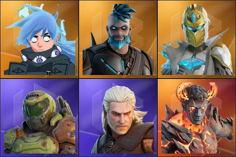 Nezumi, Omegarok, Spectra Knight, Doom Slayer, Geralt of Rivia, Heartbreak Ranger