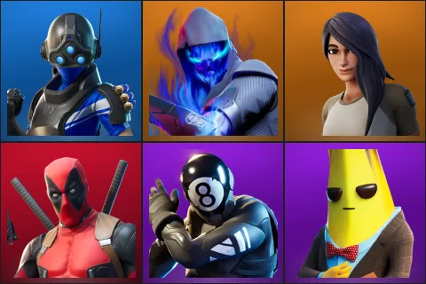 Trilogy, Fusion, Gear Specialist Maya, Deadpool, 8-Ball vs Scratch, Agent Peely