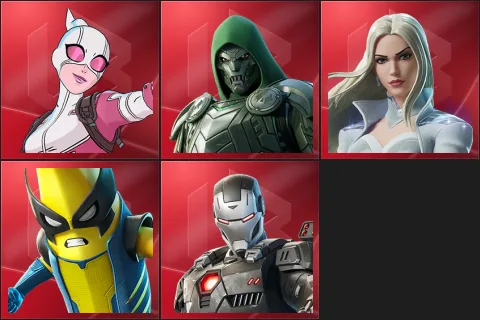 Gwenpool, Doom, Emma Frost, Peelverine, War Machine