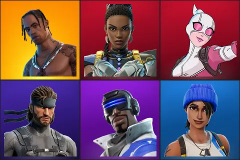 Travis Scott, Shuri, Gwenpool, Solid Snake, Blue Striker, Blue Team Leader