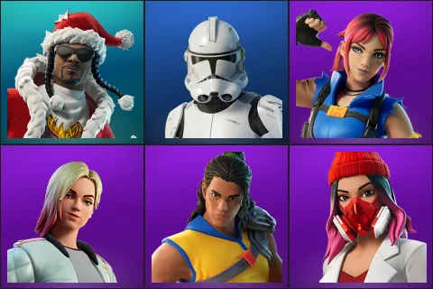 Santa Dogg, Clone Trooper, Explorer Emilie, Jackie, Trailblazer Tai, Yulejacket