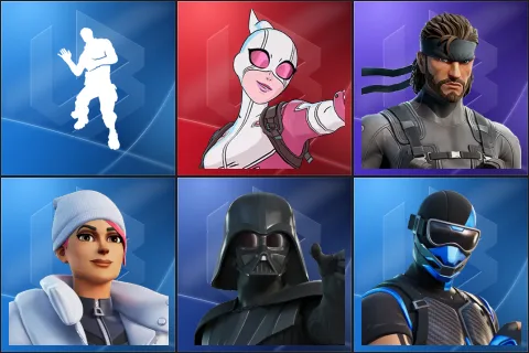 Laugh It Up, Gwenpool, Solid Snake, Blizzard Bomber, Darth Vader, Fixer