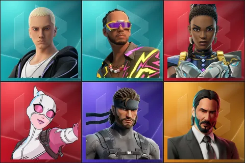 Slim Shady, Lewis Hamilton, Shuri, Gwenpool, Solid Snake, John Wick