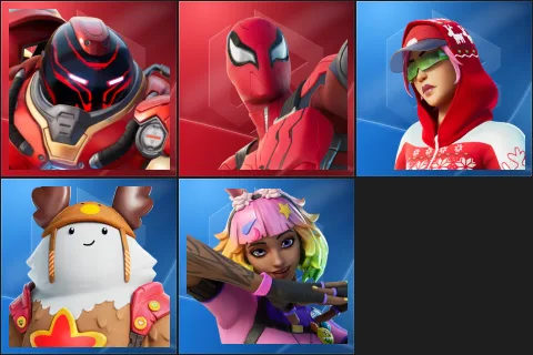 Iron Man Zero, Spider-Man Zero, Arctic Adeline, Sled Ready Guff, Vivi Chroma