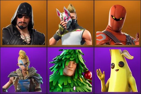 Blackheart, Drift, Hybrid, Huntress, Lt. Evergreen, Peely