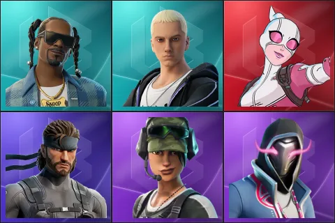 Snoop Dogg, Slim Shady, Gwenpool, Solid Snake, Trailblazer, Xander