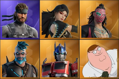 Solid Snake, Era, Kado Thorne, Omegarok, Optimus Prime, Peter Griffin